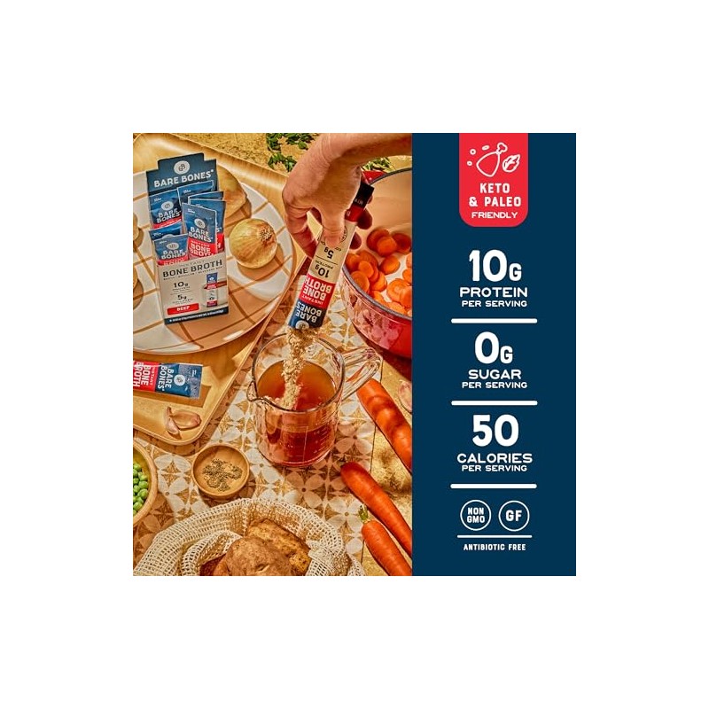 Bare Bones Keto Paleo Friendly Caldo de hueso instantneo en