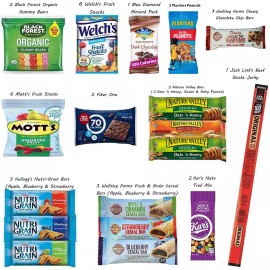 Foxy Fane 60 Ct Healthy Snack Box - Variety of Crackers, Cookies, Candy & Chips