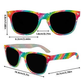 Miwasion Classic Polarized Square Sunglasses for Trendy Cute Women with UV Protection,Classic Sunglasses for Woman, Men and Girls(Rainbow-Star)