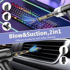 BOHISEN Vortix Car Vacuum Cleaner Cordless 12000PA High Power Brushless Motor Wireless Handheld Car Vacuum Cleaner with Washable Filters for Car Home Office Pet (Black)