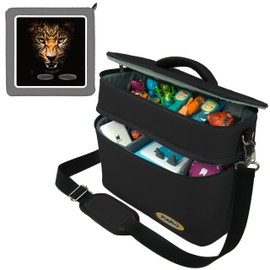 PUNALU Large Bag for Toniebox Including Protective Film Suitable for Toniebox, Space for 68 Tonies, Set Toniebox Bag + Toniebox Sticker (Leopard Black)