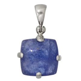 Shinjuku Gin no Kura Tanzanite Silver 925 Pendant Top, Square Natural Stone, December, Birthstone, Power Stone, Silver sv, Simple, TN-T68