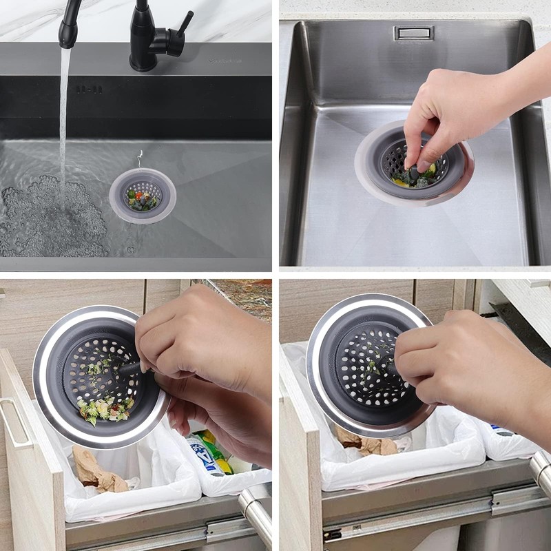 Miibox Silicone Kitchen Sink Drains Strainer, Wide Rim 4.65" Diameter