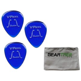 Set of 3 V-Picks Fusion Guitar Picks w/Geartree Cloth