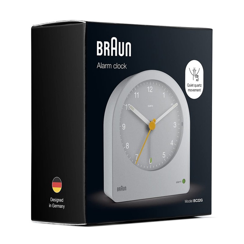 Braun Classic Analogue Alarm Clock with Snooze and Continuous Backlight,