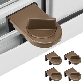 4 Seguro para Ventana Corrediza,Cerraduras de Seguridad,Fácil de Instalar, Cerradura de Seguridad Ajustable para Ventana, Patio, Recámara, Hogar y Oficina