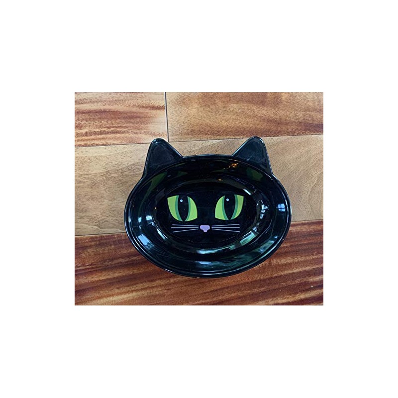 PetRageous Cuenco Ovalado de gres, diseño de Gatito, 13 cm