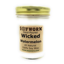 8 Ounce Soy Jar Candle with Lid Wicked Watermelon Fragrance by Soyworx