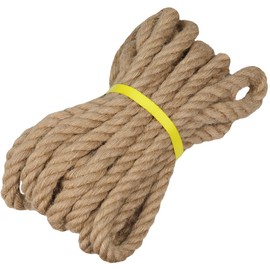 Natural Jute Rope - 3/4 Inch×25 Feet - Twisted Manila Rope - Thick Hemp Rope for Crafts, Hammock, Nautical, Decorating