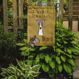 Caroline's Treasures BB1484GF Italian Greyhound Spoiled Dog Lives Here Flag Garden Size, Small, Multicolor
