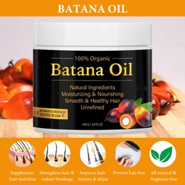 Mxlfdc Raw Batana Oil Batana Oil for Hair Growth, Banana Oil for Hair Growth, 100% Natural Batana Oil for Hair Growth, Scalp and Hair Oil - Repairs Damaged Hair & Skin - Reduces Hair Loss (100 ml)