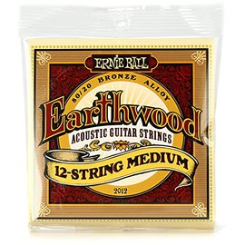Ernie Ball Earthwood Medium - Cuerdas para guitarra acústica de 12 cuerdas, bronce 80/20, calibre 11-28