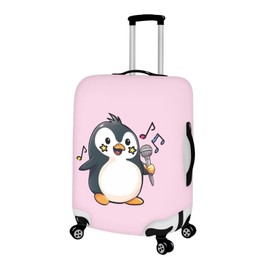 Coloranimal Cute Penguin Suitcase Cover Elastic Anti-Scratch Luggage Cover Protective for Women Lady Fit26-30Inch
