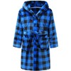 ECGK Boys Fleece Robe, Hooded Toddler Soft Fuzzy Bathrobe for