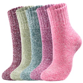 coclothy Wool Socks for Women - Womens Wool Socks Winter Socks for men Warm Thick Knit Wool Soft Vintage Casual Crew Socks