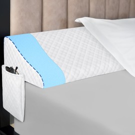 Kayfia Kayfia King Size Bed Wedge Pillow for Headboard Bed Gap Filler with Pocket Close Gap (0-8") Prevent Pillow Loss Triangle Foam Mattress Filler for Gap Between Wall and Mattress (White, 76"x10"x6")