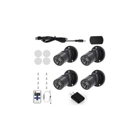 ANYPOWK 5V LED Mini Spotlights Colorful - Dimmable 1.5W 150lm Tiny Spotlights for Displays with Wireless Dimmer - Pack of 4