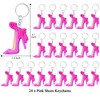 KeeStar 24 Pack Pink High Heels Keyring Party Favor Packs