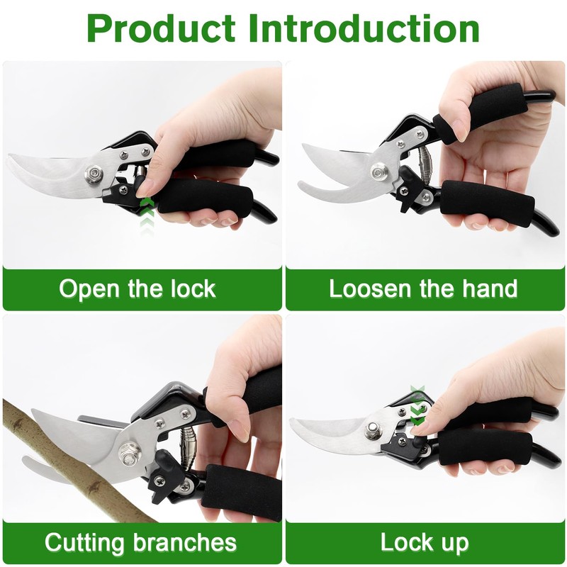 Professional Titanium Garden Secateurs, Gardening Pruning Shears, Garden Scissors, Bypass