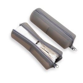 Visfresh Cotton Round Swab Travel Case, 2 in 1 Portable Hair Accessories Organizer, Hair Tie Organizer, Hair Tie Holder, Bobby Pin Holder, Travel Qtips Case, Purse Organization, Floss Holder (Black)