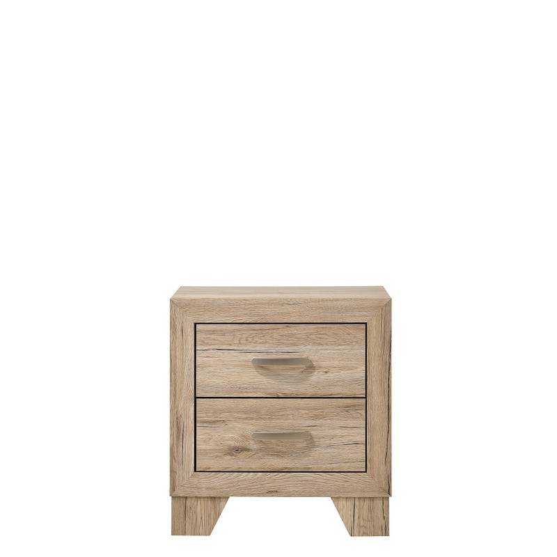 Acme Miquell 2-Drawer Wooden Nightstand in Natural