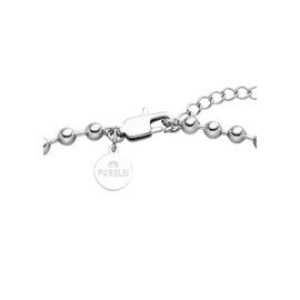 Purelei® Anxiety Fidget Bubble Chain - Adjustable Stainless Steel Ball Chain (18K Gold Plated, Silver, Rose Gold) | Stylish Jewellery for Layering & Stress Relief (Silver)