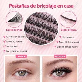 640 Kit Extension De Pestañas Maquillaje Completo Diy 9-16mm                                                                                          