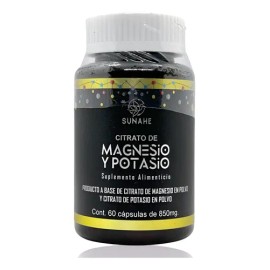 Citrato De Magnesio Y Potasio 60 Capsulas 850 Mg Sunahe                                                                                               