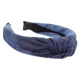 Baluue Denim Knot Headband for Women 1 Piece Adjustable Hair Accessory Soft Fabric Comfortable Headband for Daily Wear and Sports