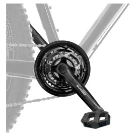 Kit Multiplicación Triple Bicicleta Acero 24/34/42 + Pedales Negro