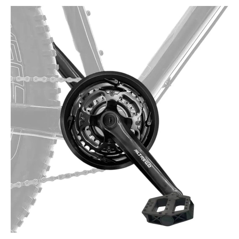 Kit Multiplicación Triple Bicicleta Acero 24/34/42 + Pedales Negro