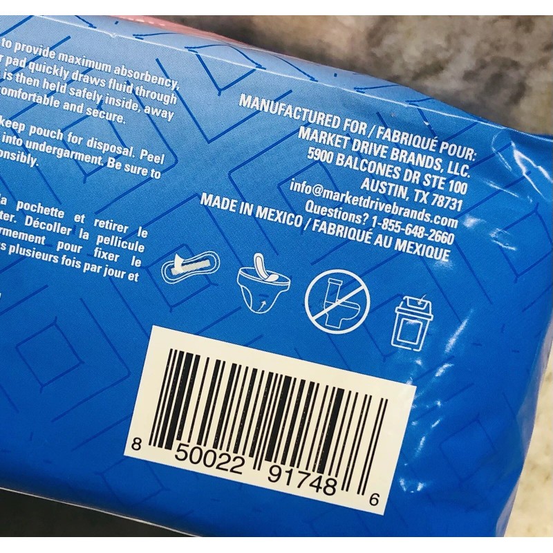 Sure & Fresh (10) Unsented Regular Bladder Pads. For Incontinence.