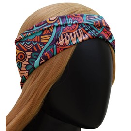 SAE99 Headband, Sweatband, Head Wrap, Knot Twist Headband, Soft Stretchy Headband, Turban Headband, Sport Yoga Headband Fits All (Sea Turtle)