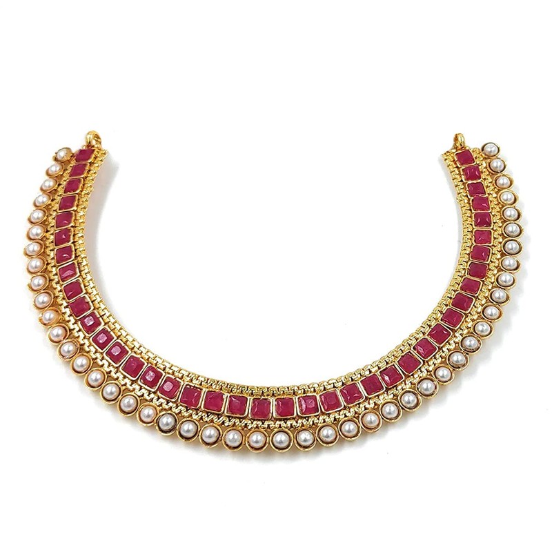 I Jewels Womens Gold Plated Indian Wedding Bollywood Choker Necklace
