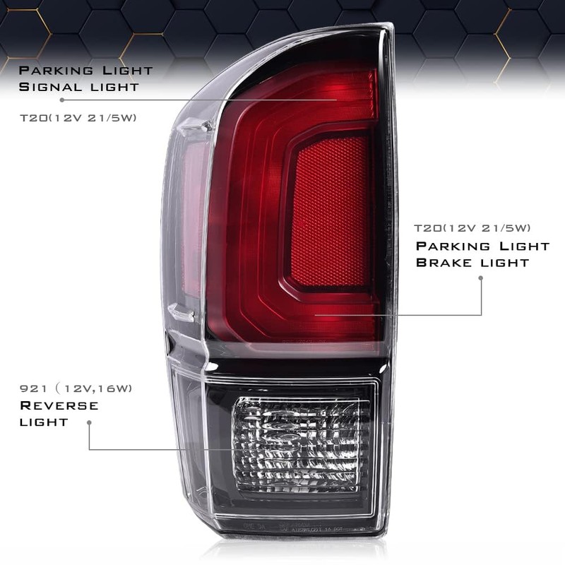 PIT66 Rear Tail Light w/Blubs Driver Left Side Compatible with