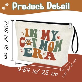 Creakraft Cat Mom Gifts Makeup Bag IN MY CAT MOM ERA Singer Fans Inspiration Merchandise Travel Cosmetic Zipper Bag Cat Lover Gifts for Girls Women Gifts New Cat Owner