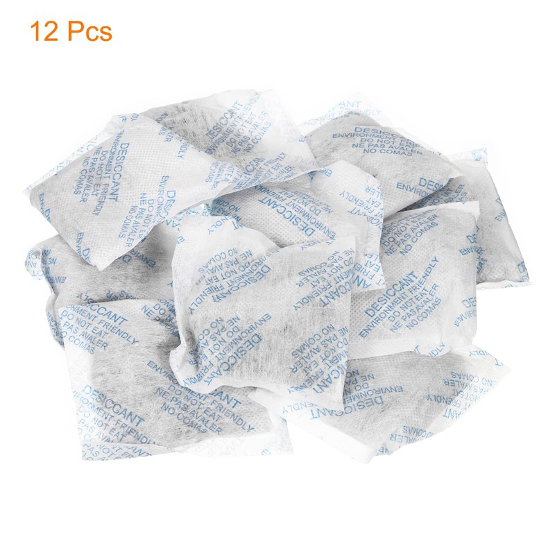 sourcing map 50 Gram(12Packs) Desiccant Packs Desiccant Beads Mineral Packets