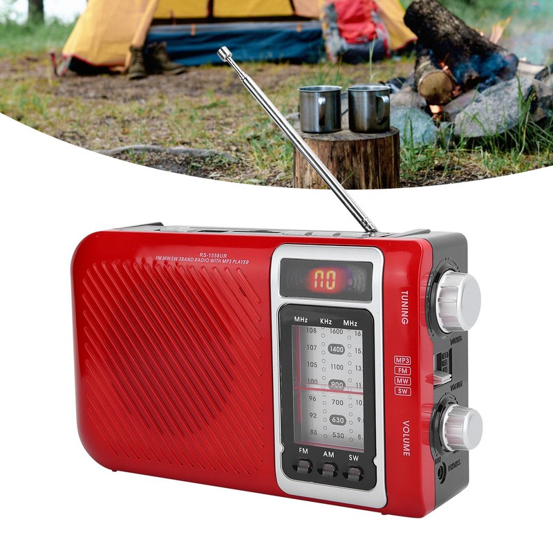 Multifunction Radio with LED Light Speaker Support Memory Card MMC