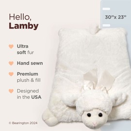 Bearington Baby Lamby Tummy Time Mat, Plush Stuffed Animal, 30" x 23"