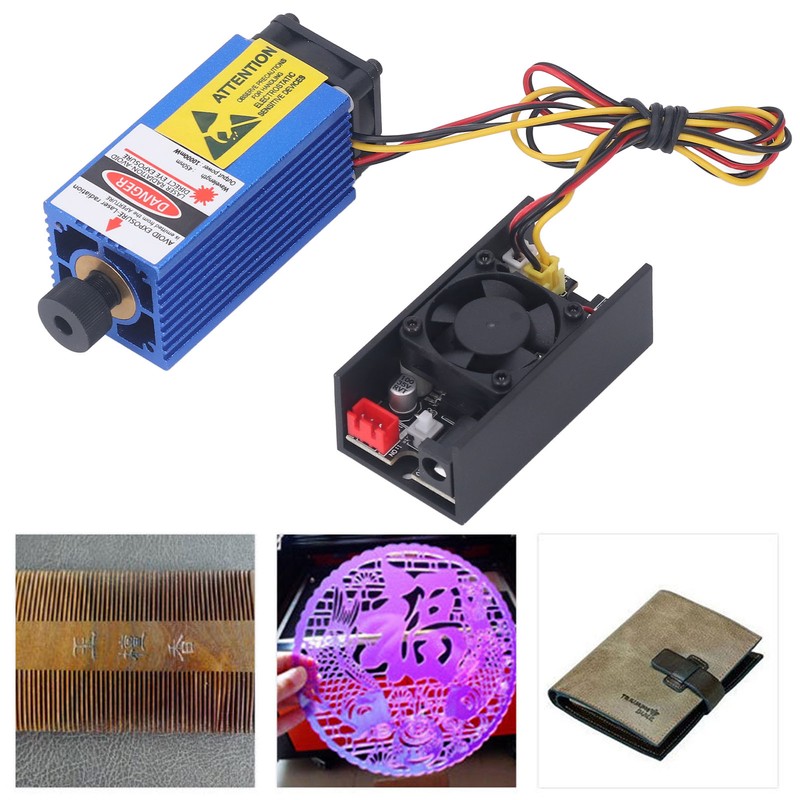 12V 10W Engraver Laser Module Focusable Engraving Machine Blue Light