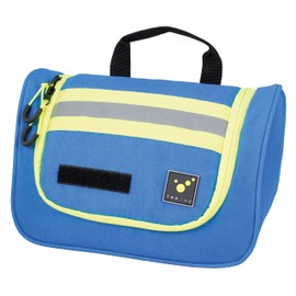 tee-uu Hero Wash Bag, Various Colour Variations, Robust, Clear, Main Compartment with 4 Inner Compartments, Practical Metal Hook for Hanging, Signal Reflective Strips, blue