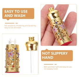 Beavorty Perfume Bottles Vintage Glass Refillable Empty Perfume Bottle Egyptian e Essential Oil s Oil Sub e Vial Scent For Home SPA Golden Mini e