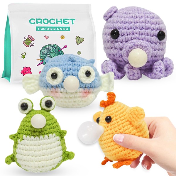 BoloShine Crochet Set for Beginners, Knitting Amigurumi Set with Wool