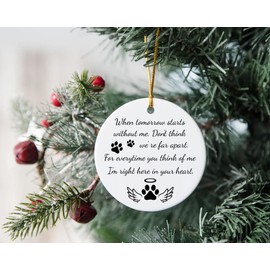 Memorial Gifts for Dogs - Remembrance Gifts for Loss of Dog Ornament Keepsake Christmas Ornament 2023 Ceramic