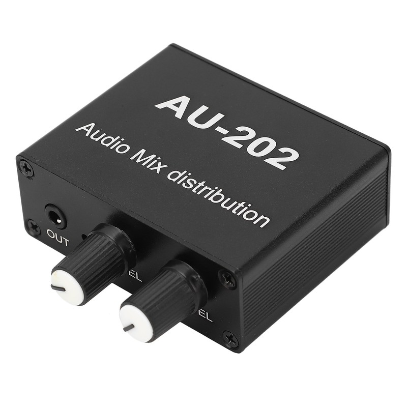 Stereo Mixer Audio Distributor 2 Input 2 Output 3.5mm Jack