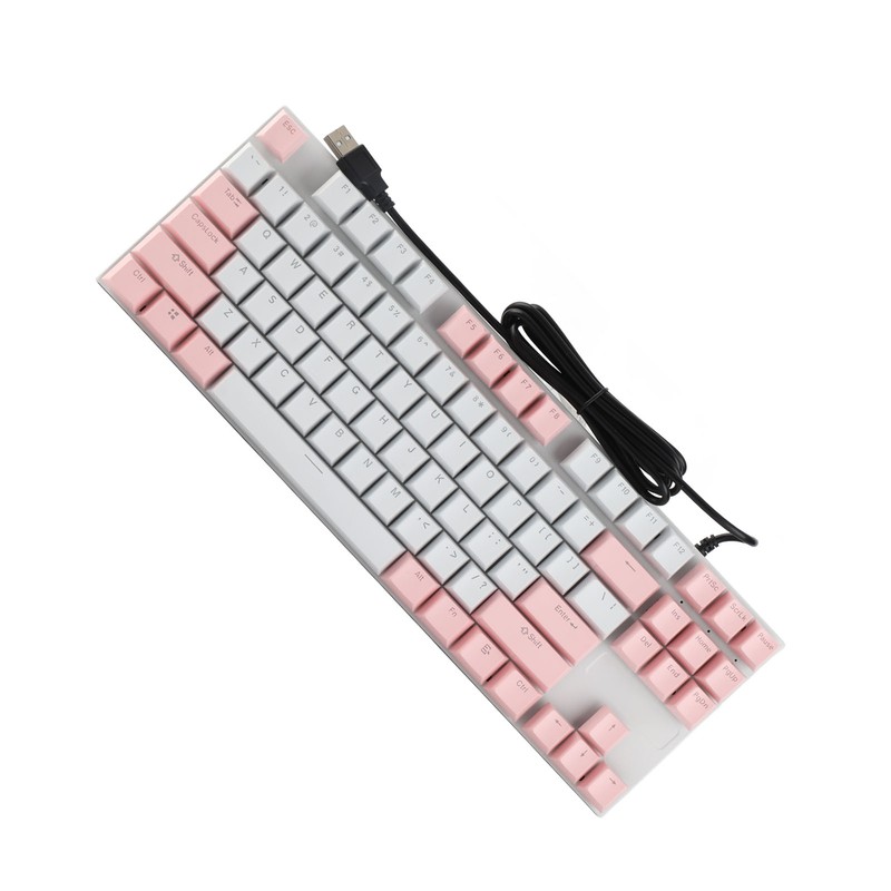 Mechanical Keyboard 87 Keys Blue Switch Ergonomic Multicolor Backlight Design