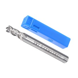 CoCud 4-Flute Spiral End Mill Bits, 5mm Diameter 13mm Length, High Speed Steel Straight Milling Cutter with Storage Case- (Applications: for Plywood Hardwood Plastic),