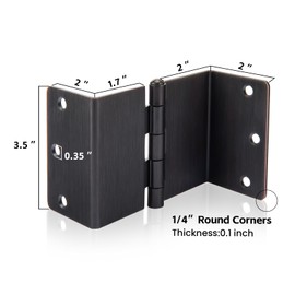 Haidms 6 Pack Offset Hinges Oil Rubbed Bronze Expandable Door Hinges 3.5 Inch Heavy Duty Full Mortise Door Hinges with 1/4'' Radius Corner