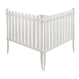 2.5ft H x 3.5ft W (2 Panels) No Dig Zippity Bella Puppy and Garden Fence Kit, No Dig Fence Panels, White Vinyl Fences for Dogs, Temporary Fence for Backyard, White Picket Fence Garden Border, ZP19064