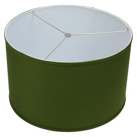 FenchelShades.com 18" Top Diameter x 18" Bottom Diameter 12" Height Cylinder Drum Lampshade USA Made (Linen Avocado)